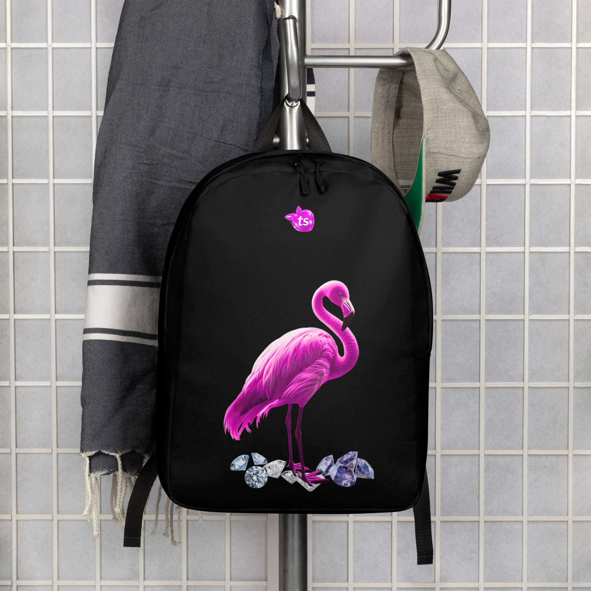 tsgabrielle® • Flamant Rose • Minimalist Backpack • Black - White - View 9