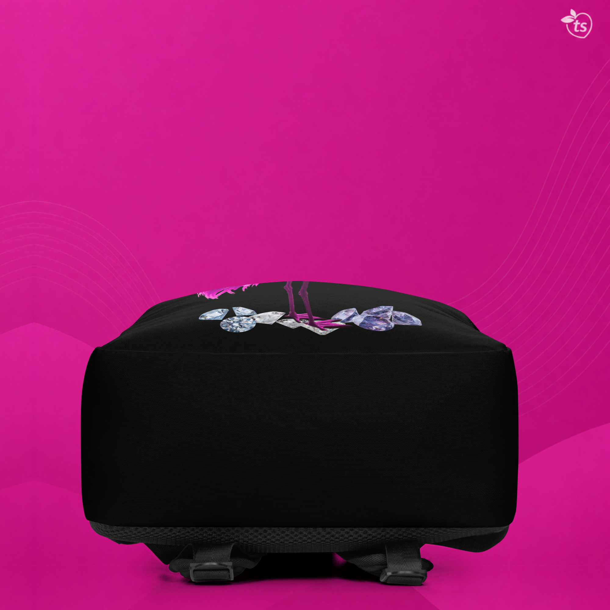 tsgabrielle® • Flamant Rose • Minimalist Backpack • Black - White - View 8
