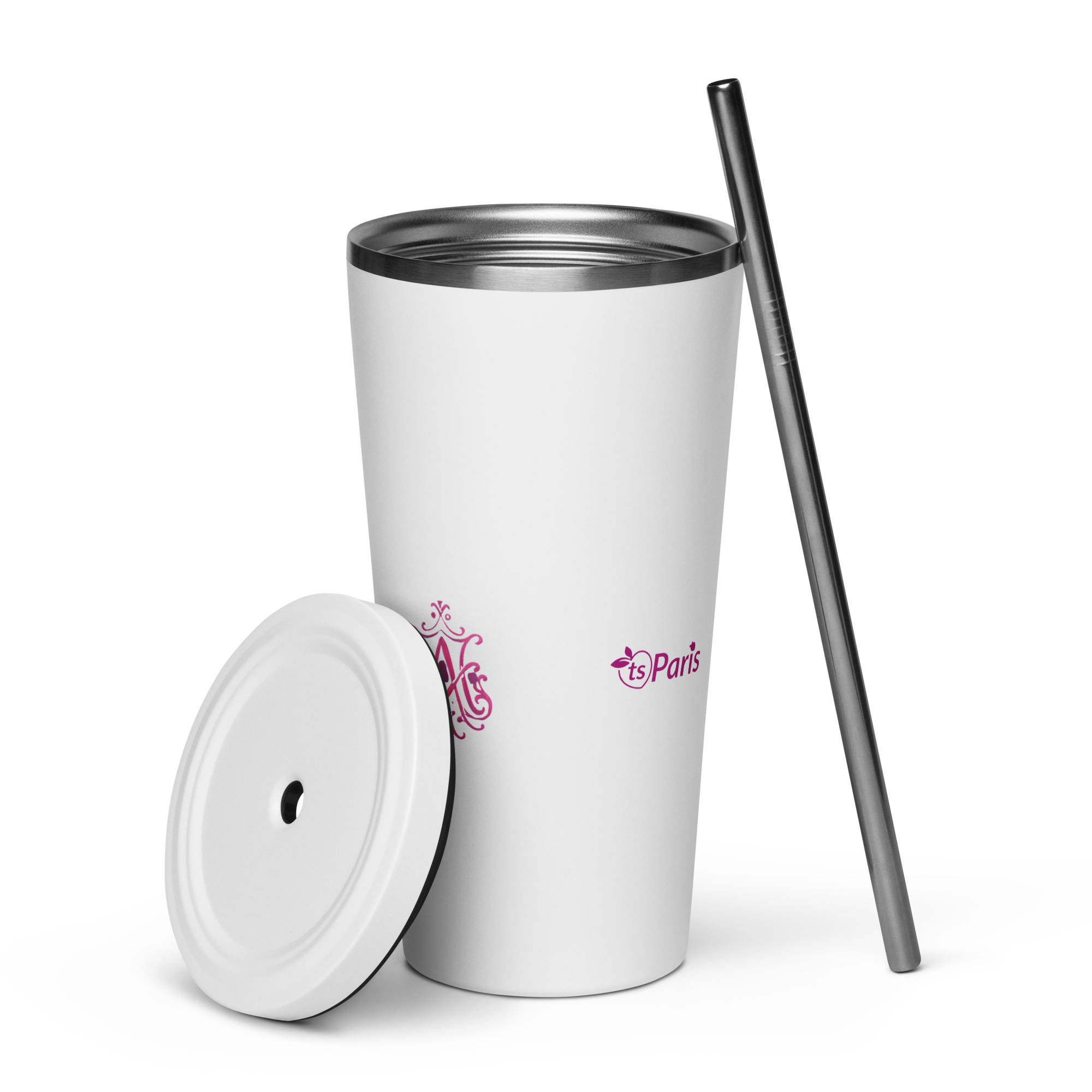 tsgabrielle® • Paris - Marie Antoinette • Tumbler • Stainless Steel • White • 20 oz - White - View 6