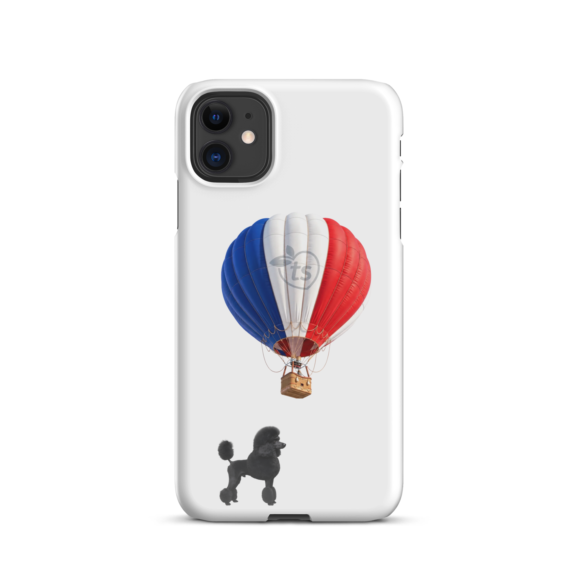 tsgabrielle® • Paris - Le Chien • Snap Case Compatible with iPhone® • White • Latest Models - Glossy - View 2