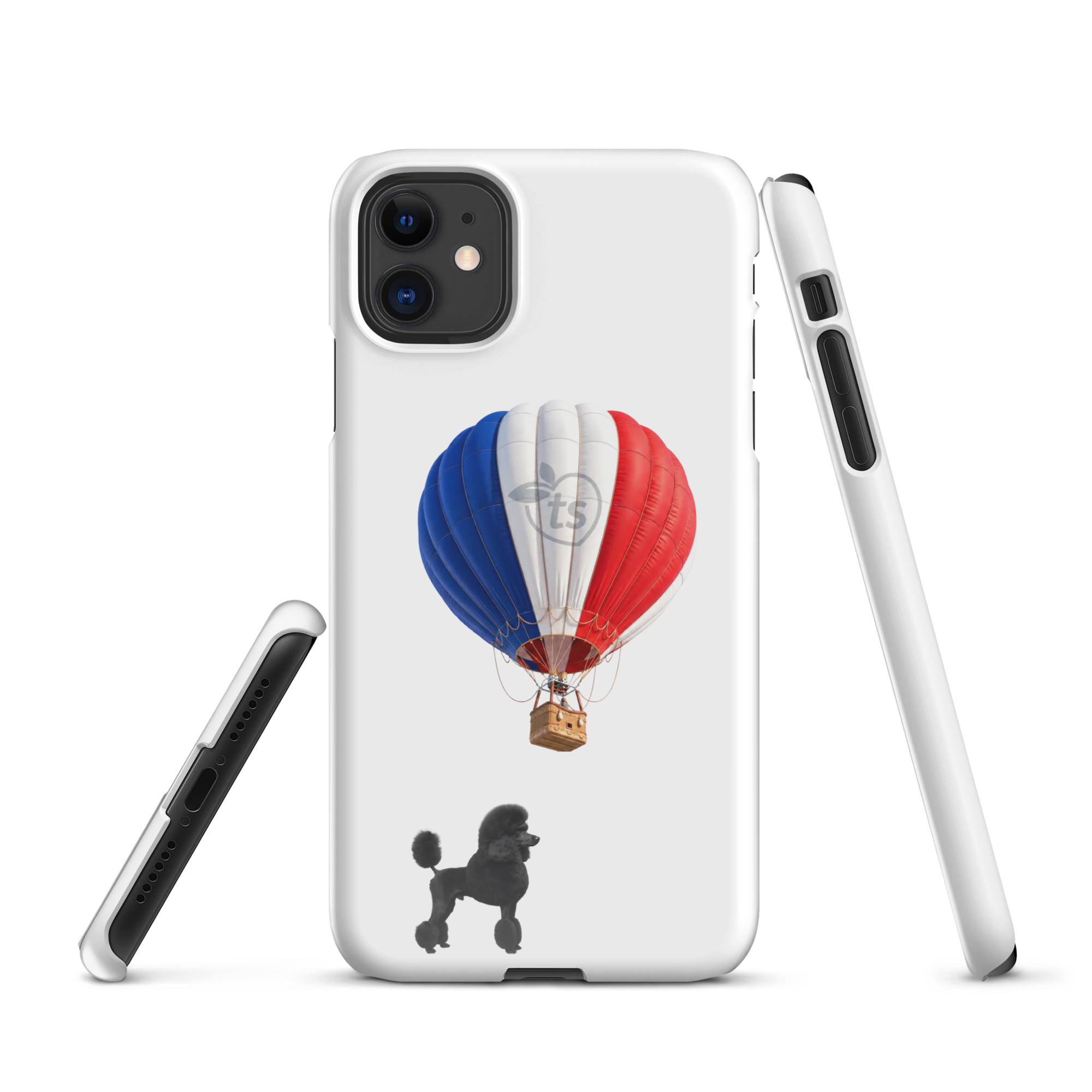 tsgabrielle® • Paris - Le Chien • Snap Case Compatible with iPhone® • White • Latest Models - Glossy - View 3