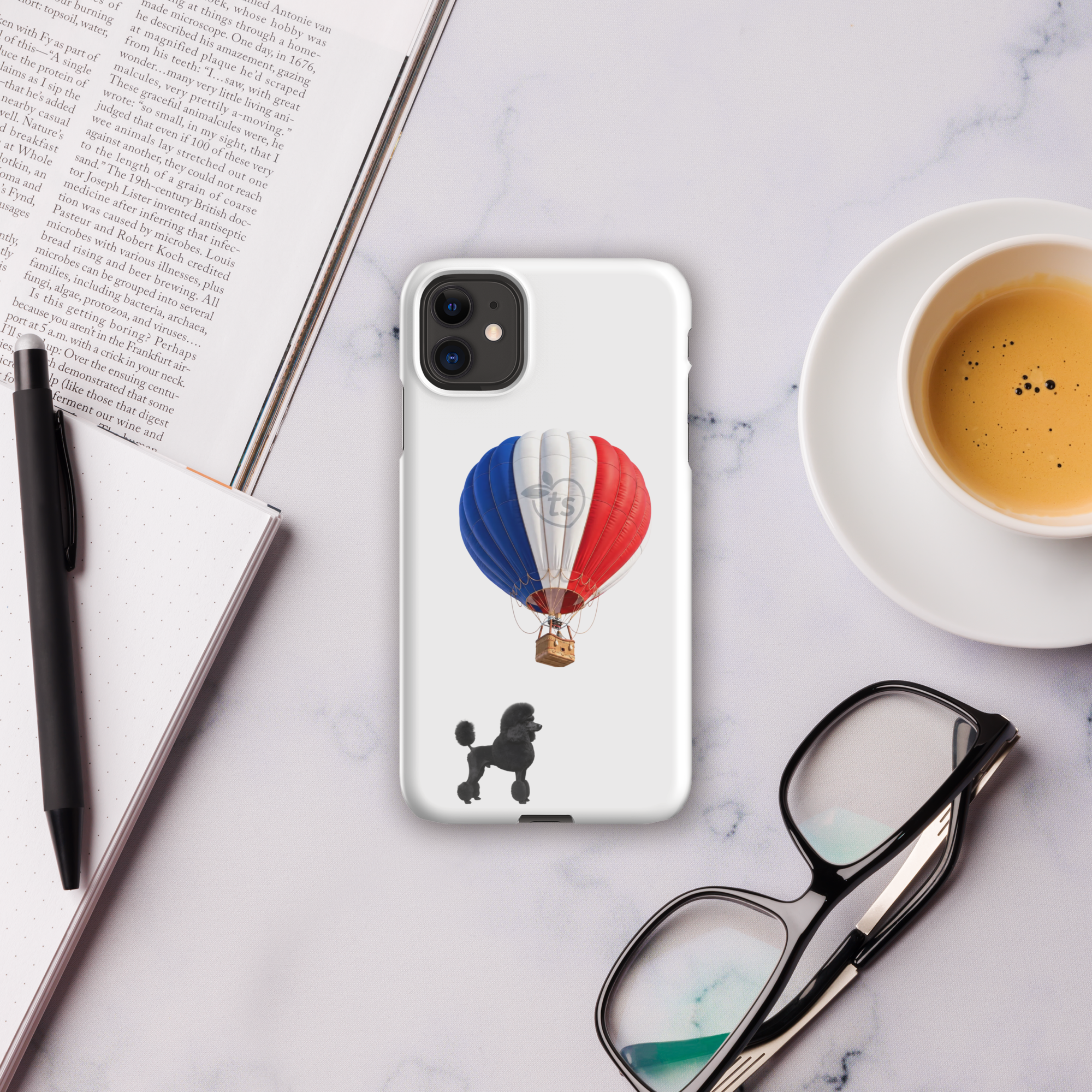 tsgabrielle® • Paris - Le Chien • Snap Case Compatible with iPhone® • White • Latest Models - Glossy - View 4