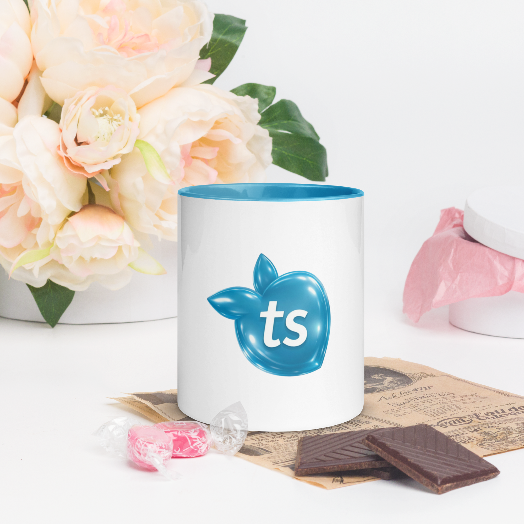 tsgabrielle® • Mug with Color Light Blue Inside • Ceramic • 2 Sizes - Blue - View 9