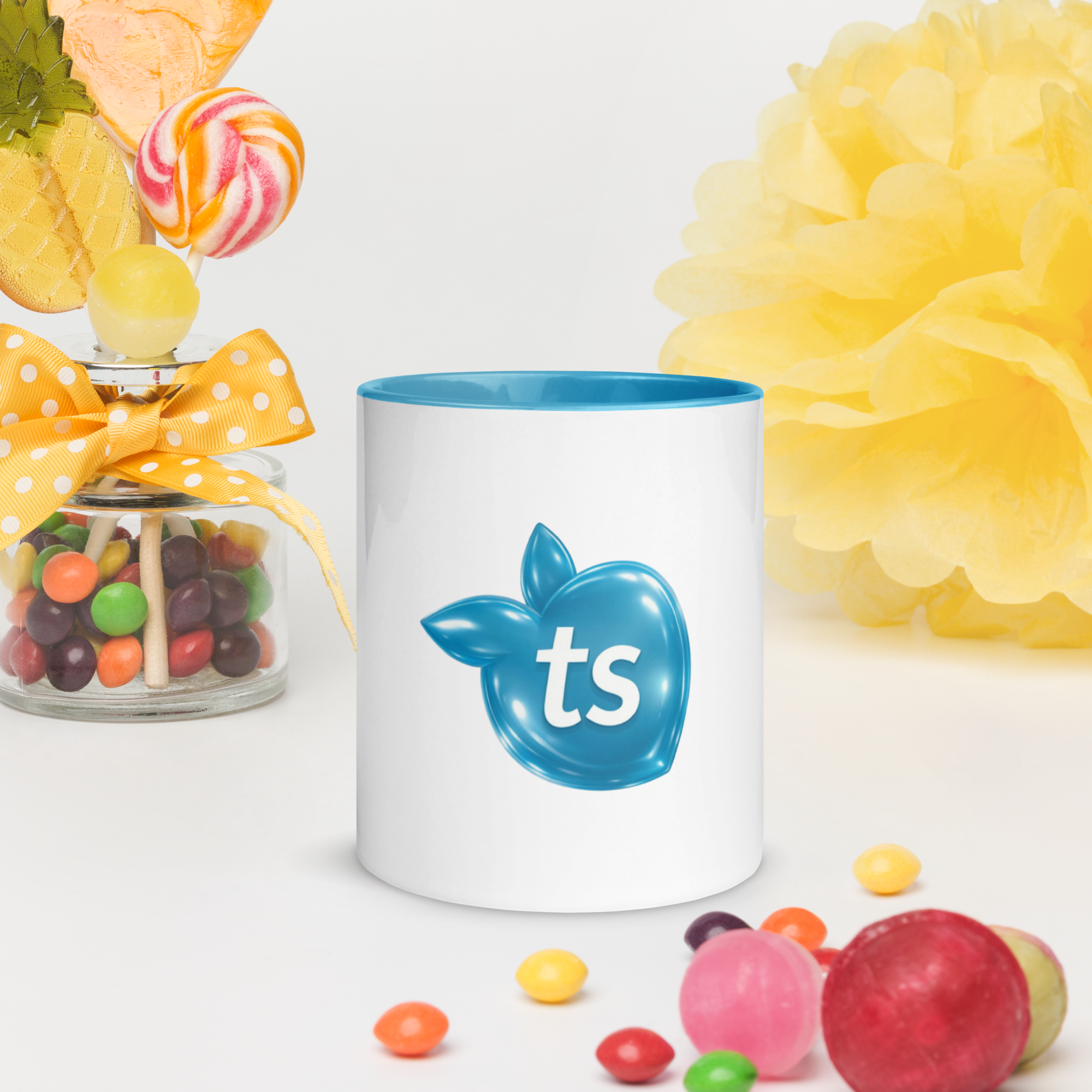 tsgabrielle® • Mug with Color Light Blue Inside • Ceramic • 2 Sizes - Blue - View 11