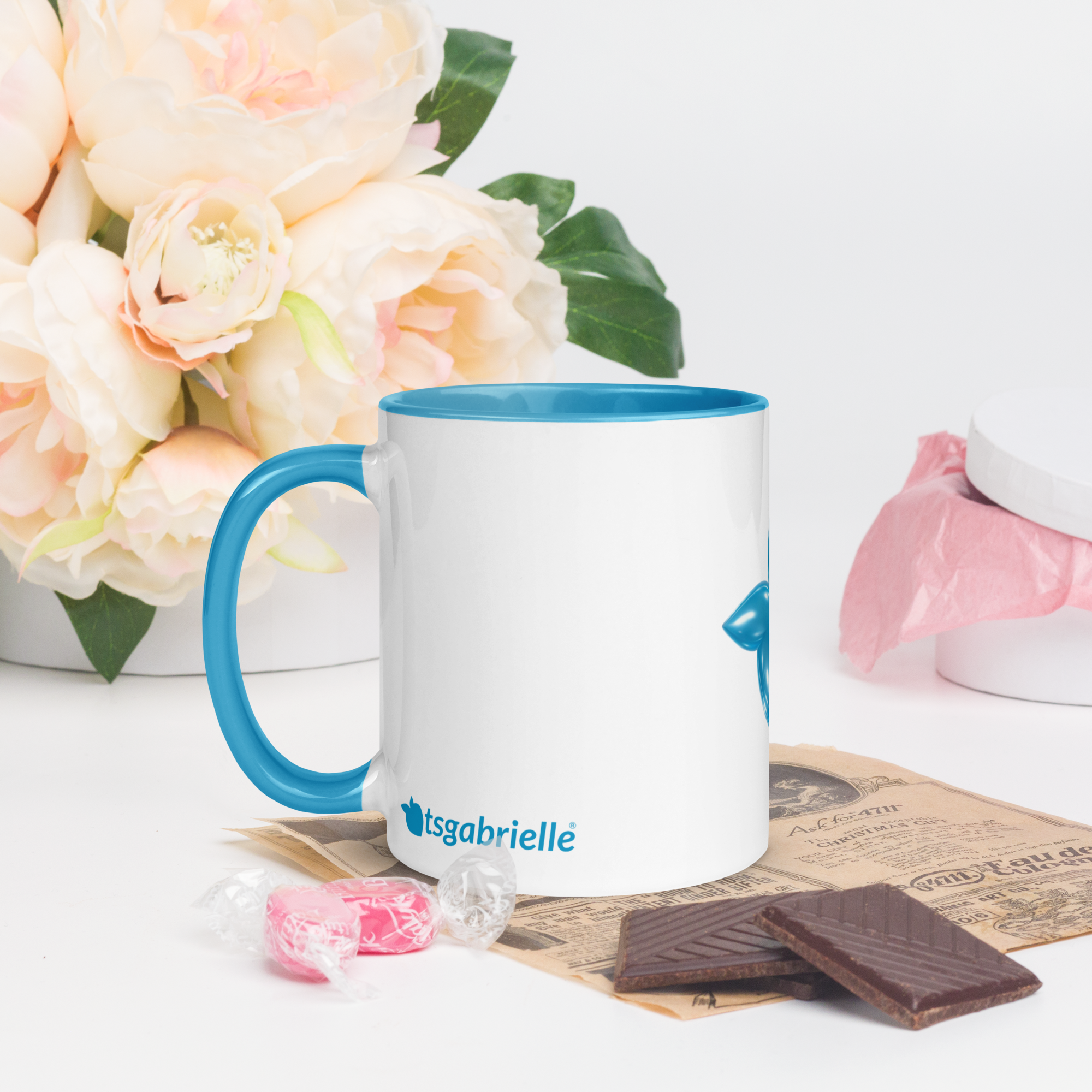 tsgabrielle® • Mug with Color Light Blue Inside • Ceramic • 2 Sizes - Blue - View 10