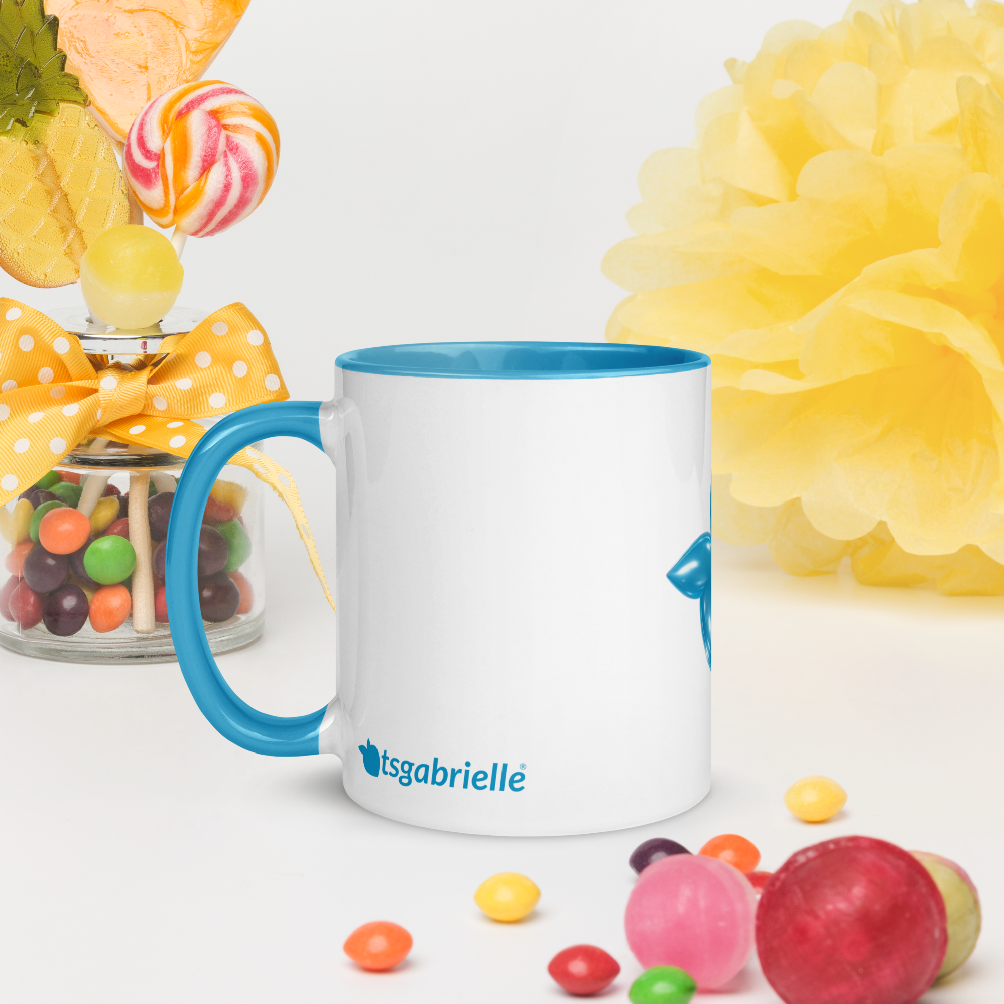 tsgabrielle® • Mug with Color Light Blue Inside • Ceramic • 2 Sizes - Blue - View 12