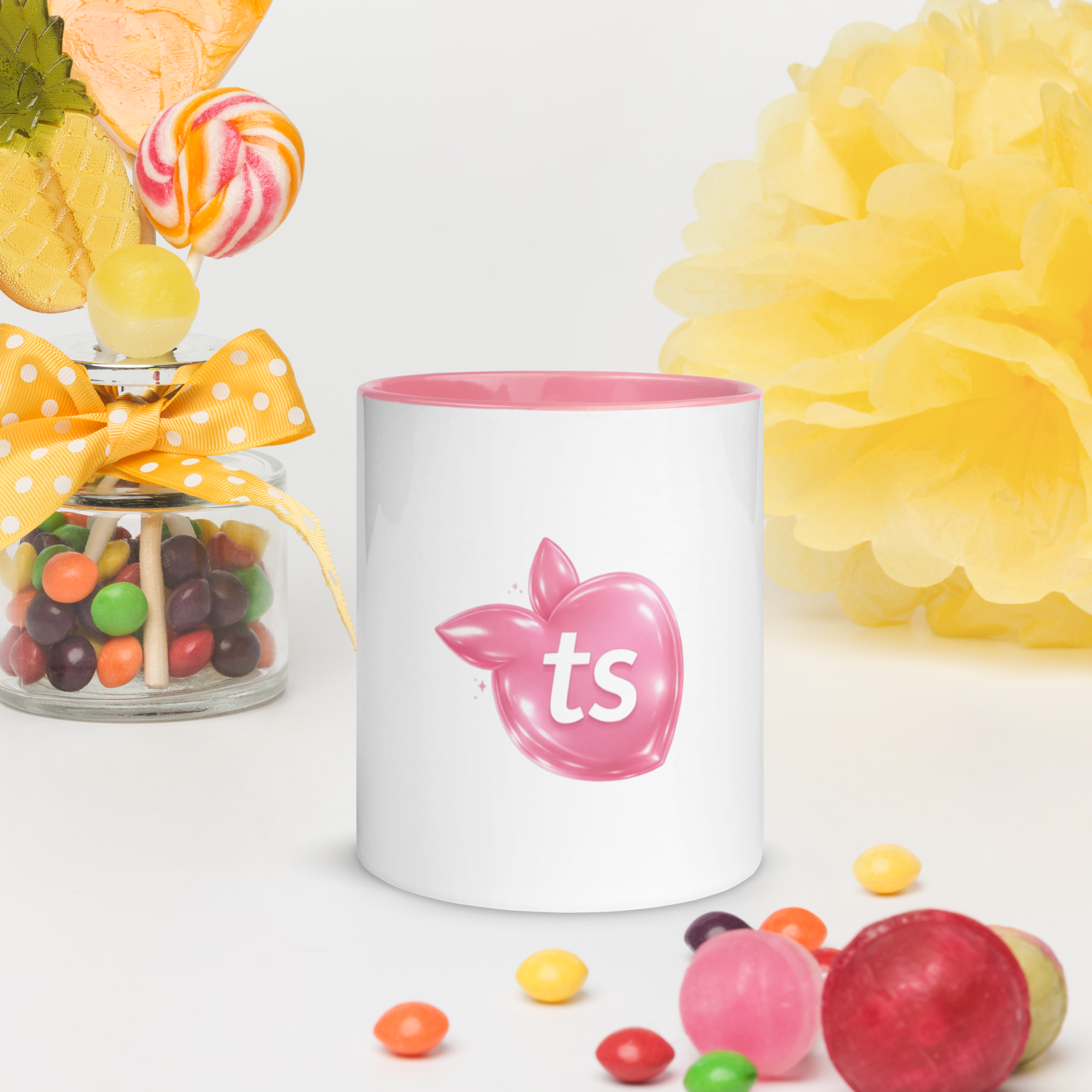 tsgabrielle® • Mug with Color Pink Inside • Ceramic • 11 oz - Pink - View 7