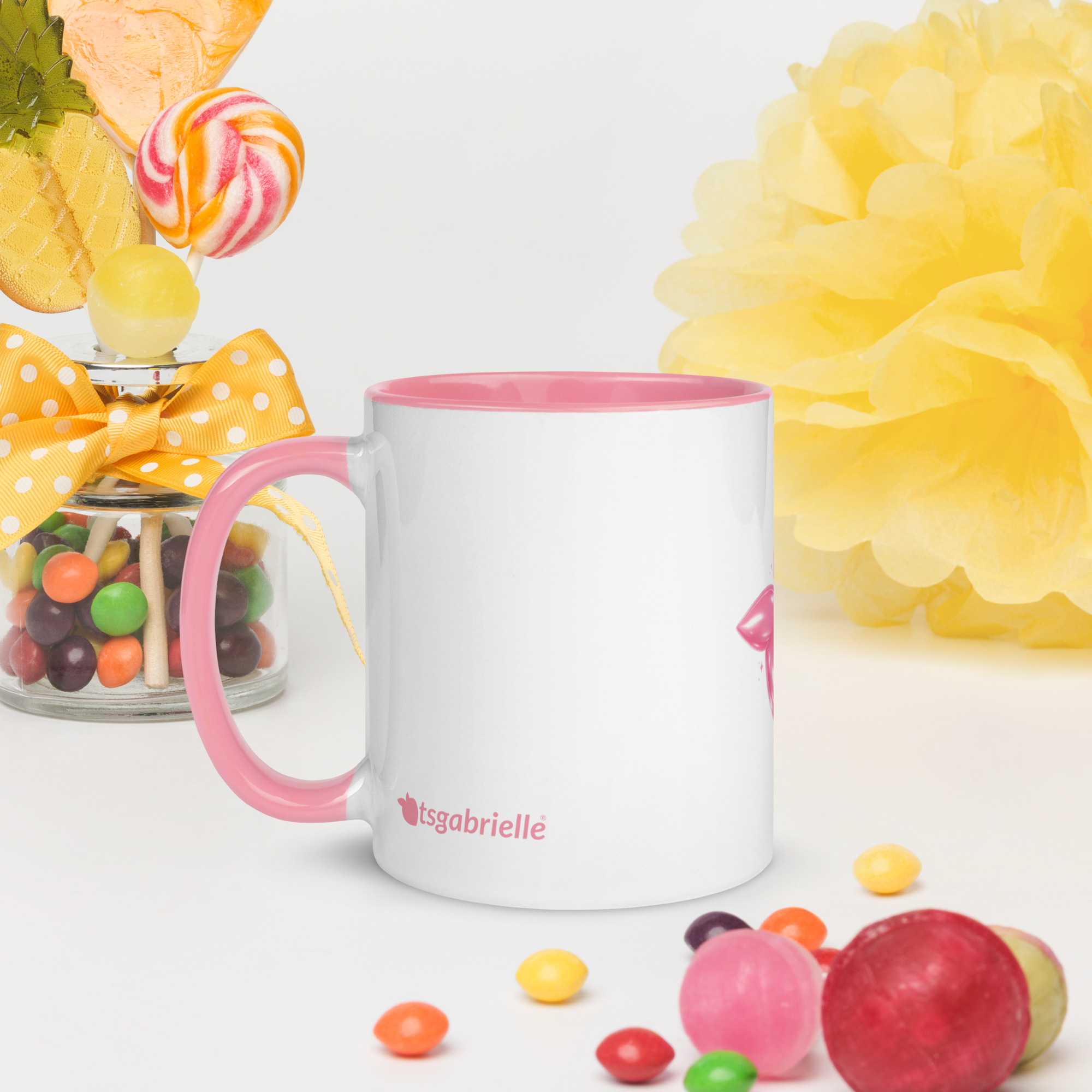 tsgabrielle® • Mug with Color Pink Inside • Ceramic • 11 oz - Pink - View 8