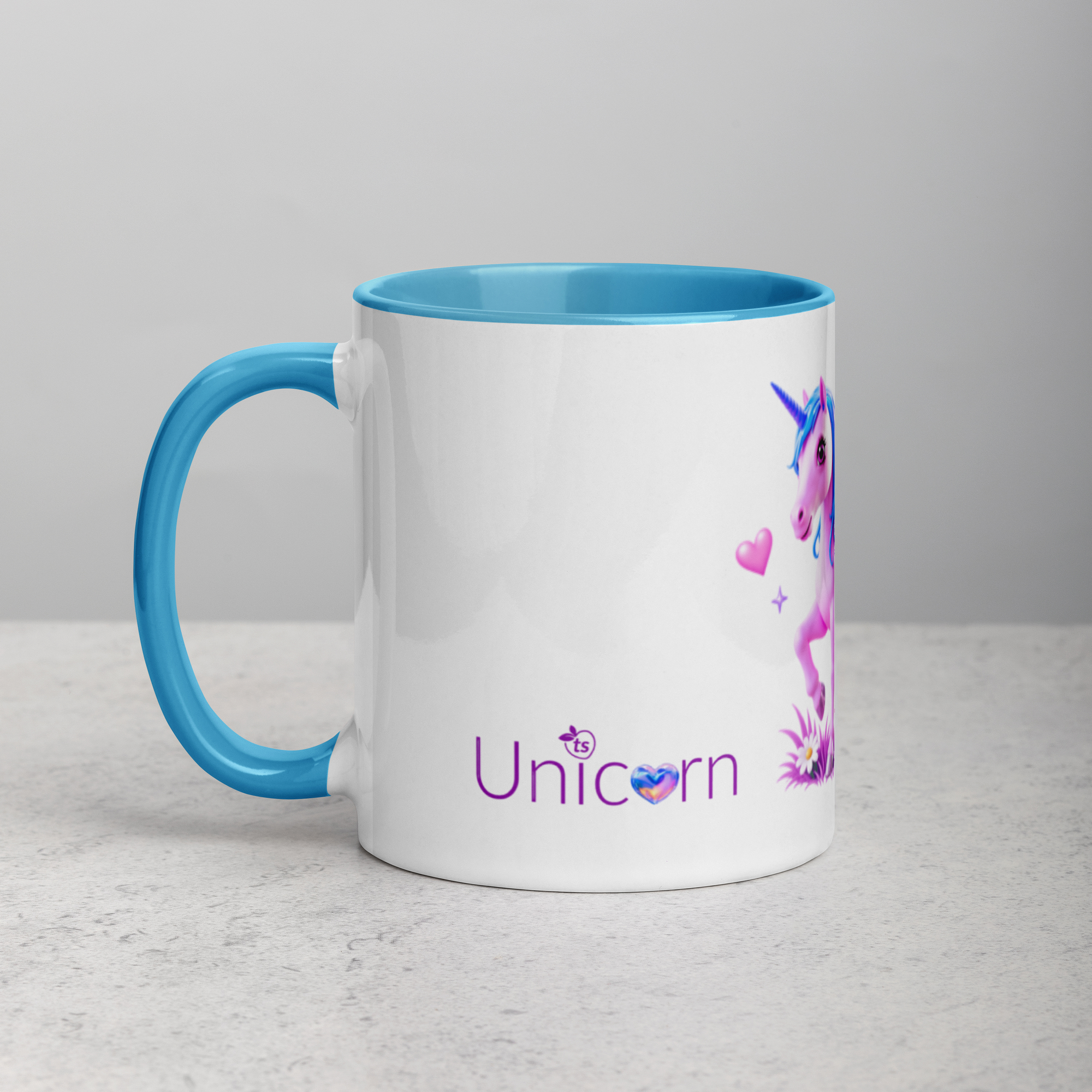 tsgabrielle® • Mug with Color Inside • Unicorn - Seraphina • Ceramic • 2 Sizes - Blue - View 8