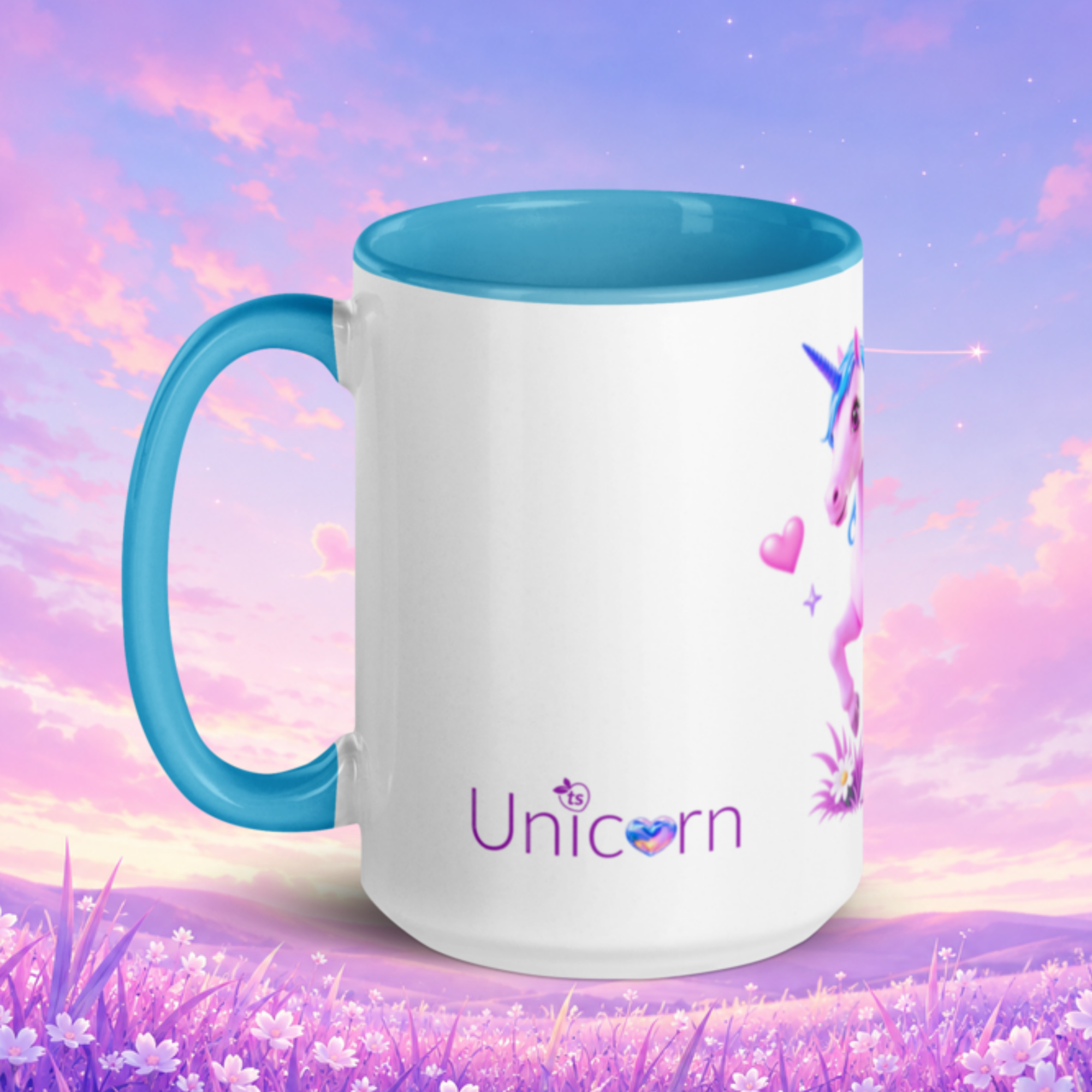 tsgabrielle® • Mug with Color Inside • Unicorn - Seraphina • Ceramic • 2 Sizes - Blue - View 15