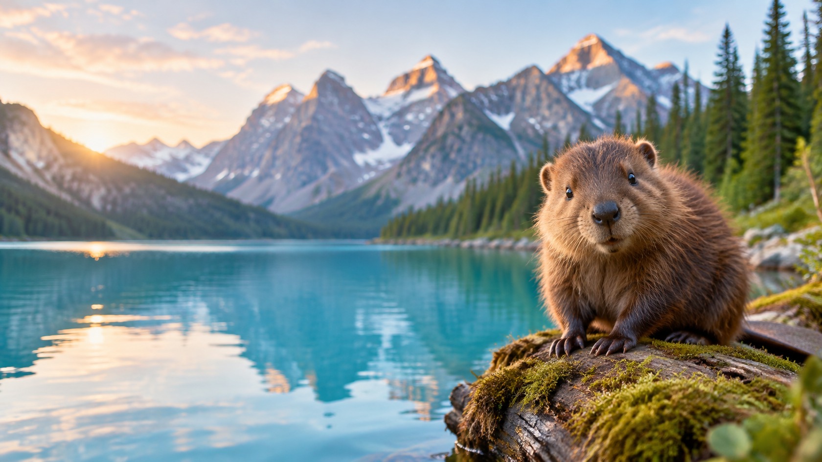 Moraine Lake at first light, where the new arrivals land first.